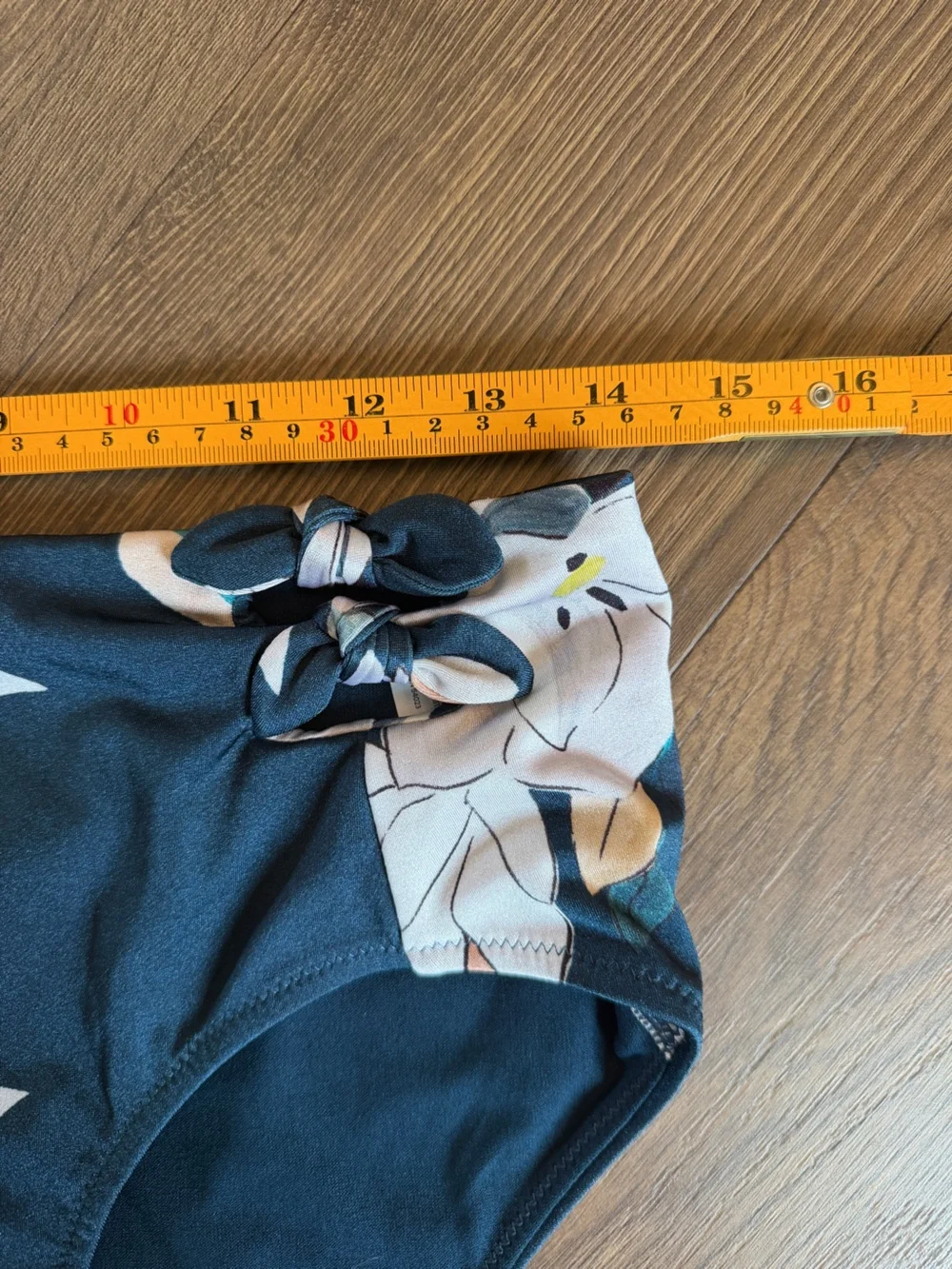 Athleta High-Waisted Floral Swim Bikini Bottoms Size M Navy Blue Bluebell Print